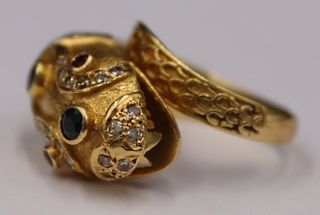 JEWELRY. Greek 18kt Gold, Colored Gem and