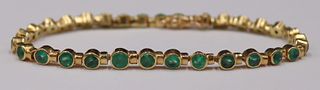 JEWELRY. 18kt Gold and Colored Gem Bracelet.