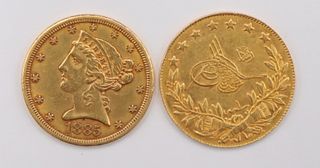 NUMISMATICS. 1885 S $5 Liberty Head Half Eagle