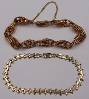 JEWELRY. (2) Vintage 14kt Gold Bracelets.