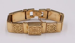 JEWELRY. 14kt Gold Concealed Bracelet Watch.