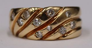 JEWELRY. Signed 14kt Gold and Diamond Ring.