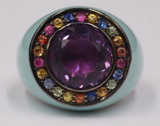 JEWELRY. Effy Sterling Enamel and Colored Gem Ring