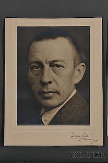 Rachmaninoff, Sergei (1873-1943) Two Typed Letters Signed, Autographed Picture Postcard, and Photograph.
