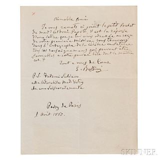 Rossini, Gioacchino (1792-1868) Autograph Letter Signed, Two Carte-de-visites, and Engraved Portrait.