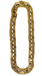 Signed 18K Textured Necklace
