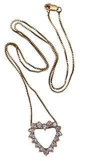 An 18K Diamond Heart Pendant Necklace