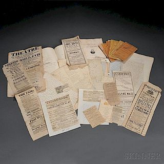 Theatre, Large Archive of Ephemera Related to the Early 19th American Stage.
