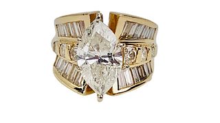 ESTATE Marquise Diamond Ring 6.07 TCW
