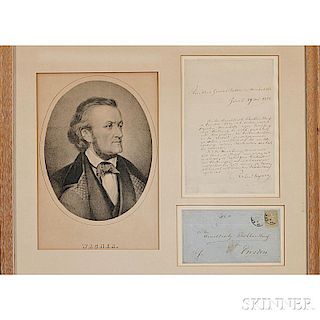 Wagner, Richard (1813-1883) Autograph Letter Signed, and Holograph Envelope, 19 May 1858.