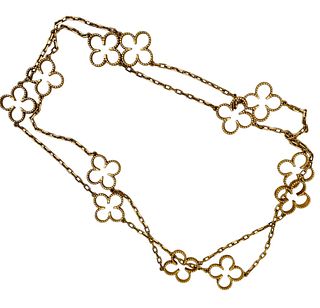 An Estate 18K Clover Necklace