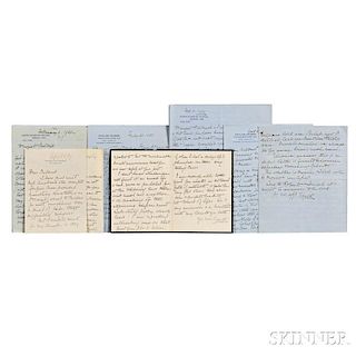 Wharton, Edith (1862-1937) Ten Autograph Letters Signed, 1917-1928.