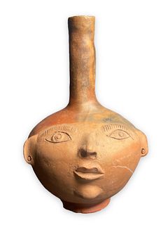 Human Head Vase, Caddo Effigy 12"