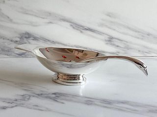 Christofle Silverplate Gravy Boat with Swan Handle