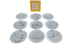 Set Of 9 Pablo Picasso Dessert Plates