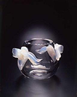 Lalique Crystal "Orchidee" Vase