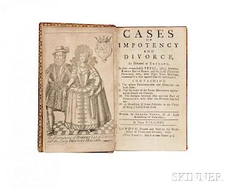 Abbot, George (1562-1633) Cases of Impotency and Divorce, as Debated in England, In that remarkable Tryal, 1613. between Robert Earl of
