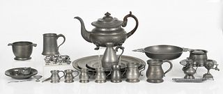 A Large Group of Antique Pewter