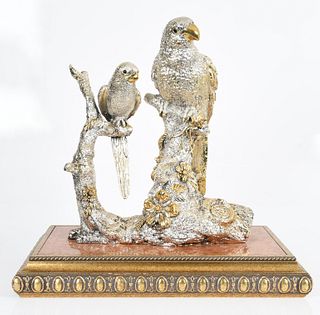 Whimsical Gilt and Silver Plated Bird Group