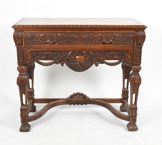 Renaissance Style Carved Mahogany Serving Table