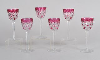 A Set of Six Baccarat Wine Glasses