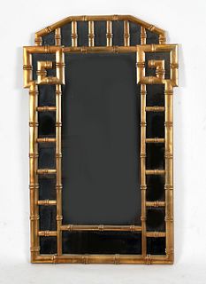 Asian Style Gilded Faux Bamboo Mirror