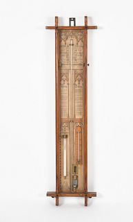 Admiral Fitzroy's Arts and Crafts Oak Barometer