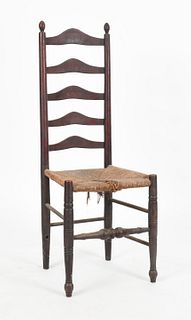 Delaware Valley Ladderback Rush Seat Side Chair