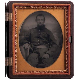 Civil War Ninth Plate Tintype of Private David B. Mason, 7th New Hampshire Volunteers