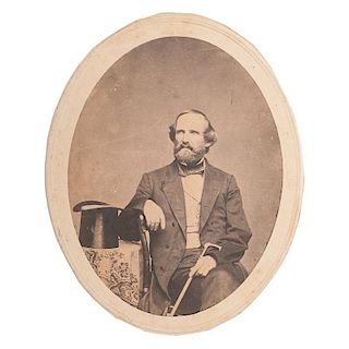 Texas Ranger, Mexican War Major, and Confederate General Benjamin McCulloch, Salt Print, Ca 1859-1861