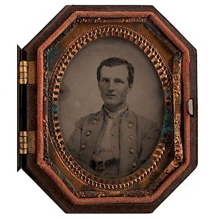 Ninth Plate Ambrotype of Confederate Officer, Possibly Henry Eustace McCulloch