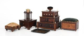 Group of American Hardwood Sewing Boxes