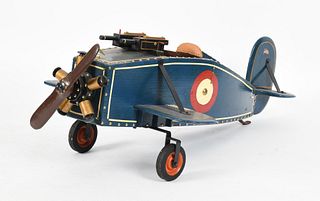 Folk Art Child's Size World War I Era Airplane