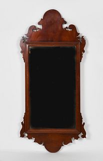 Chippendale Style Fret Carved Mahogany Mirror