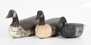Three Working Geese and Brant Decoys