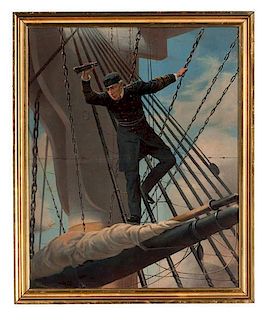 Farragut in the Rigging, Chromolithograph 