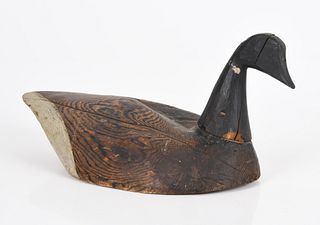 Working Goose Hand-Painted Pine Hunting Decoy