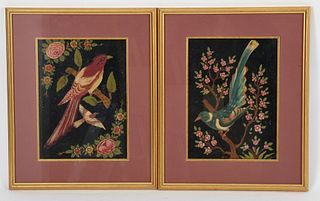 Pair of Persian Ornithological paintings