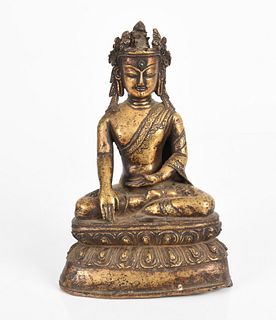 Tibetan Gilt Bronze Seated Buddha