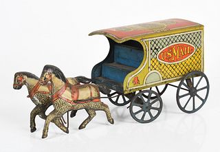 An American Litho Tin US Mail Wagon Toy