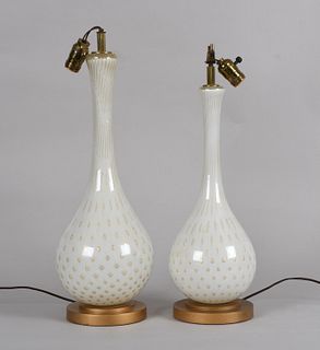 Two Mid Century Murano Glass Lamps