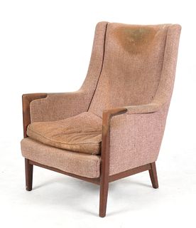 Danish Modern Teak and Upholstered Armchair