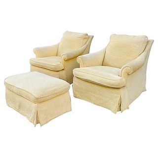 Pair of Armchairs & Ottoman By A. Rudin of Los Angeles