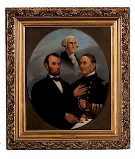 America 1776-1876, Painting featuring George Washington, Abraham Lincoln, & D.G. Farragut 