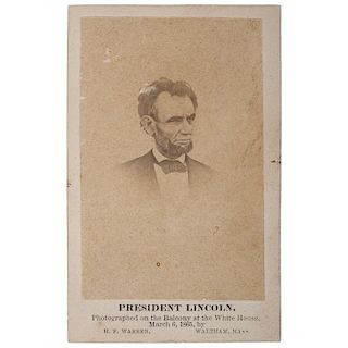Abraham Lincoln CDV by Warren, March 6, 1865, The Last Known Pose Before his Death