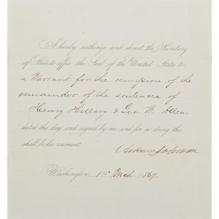 Andrew Johnson, DS as President, 1867