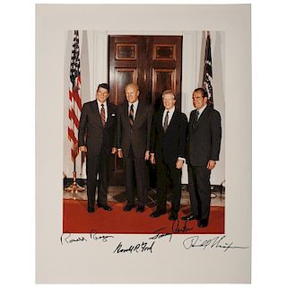 US Presidents Nixon, Ford, Carter, & Reagan, Signed Photograph
