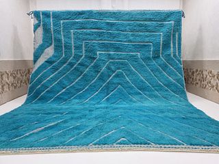 Luxury Authentic Soft Engraved Blue Rug