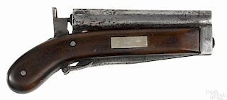 Ulwin and Rogers knife pistol, approximately .52 caliber smoothbore