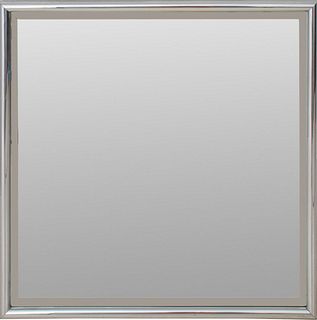 Modern Silver Tone Framed Mirror